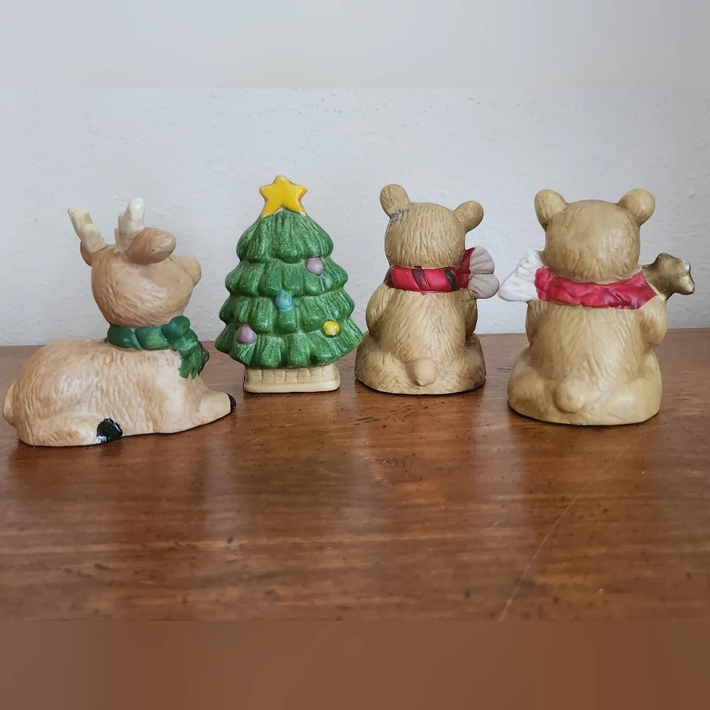 Christmas Figurine Set with Reindeer and Bears